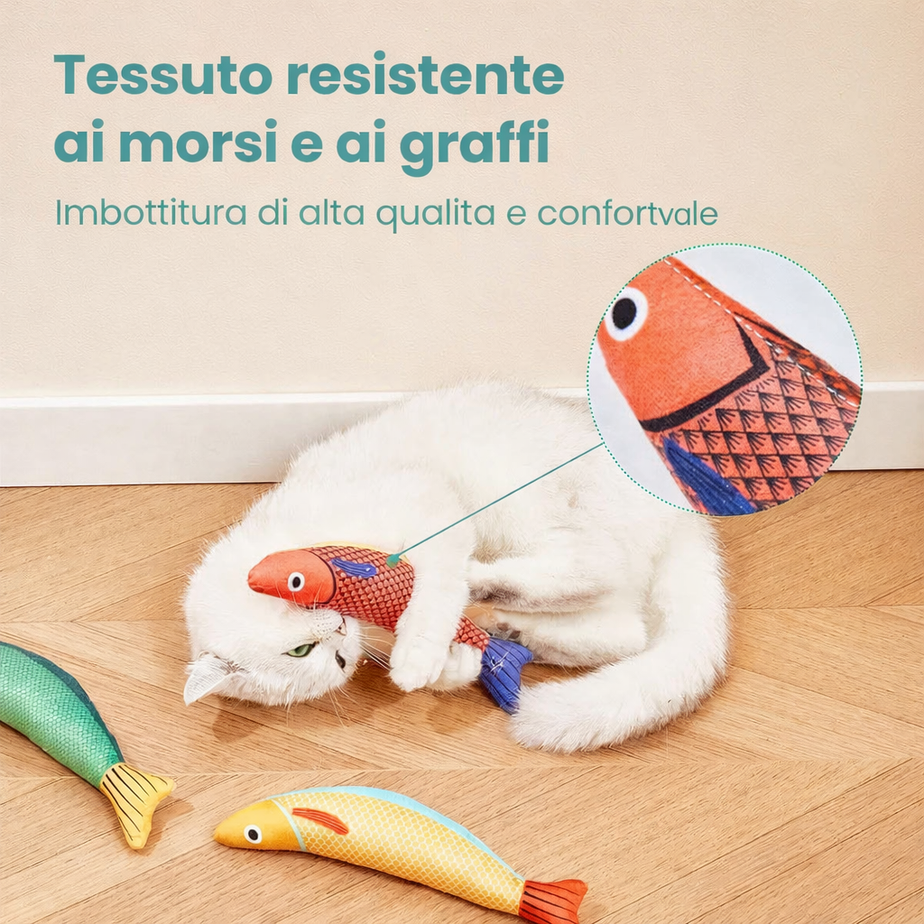 Gioco pesce™️ per Gatti con Erba Gatta