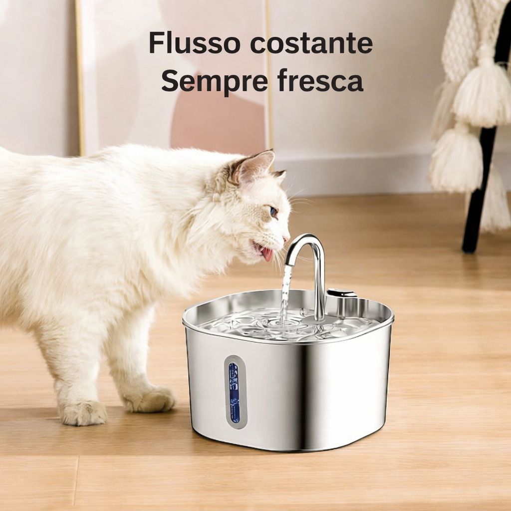 New Fontana automatica™️ per gatti da 2,2 litri in accaio inox
