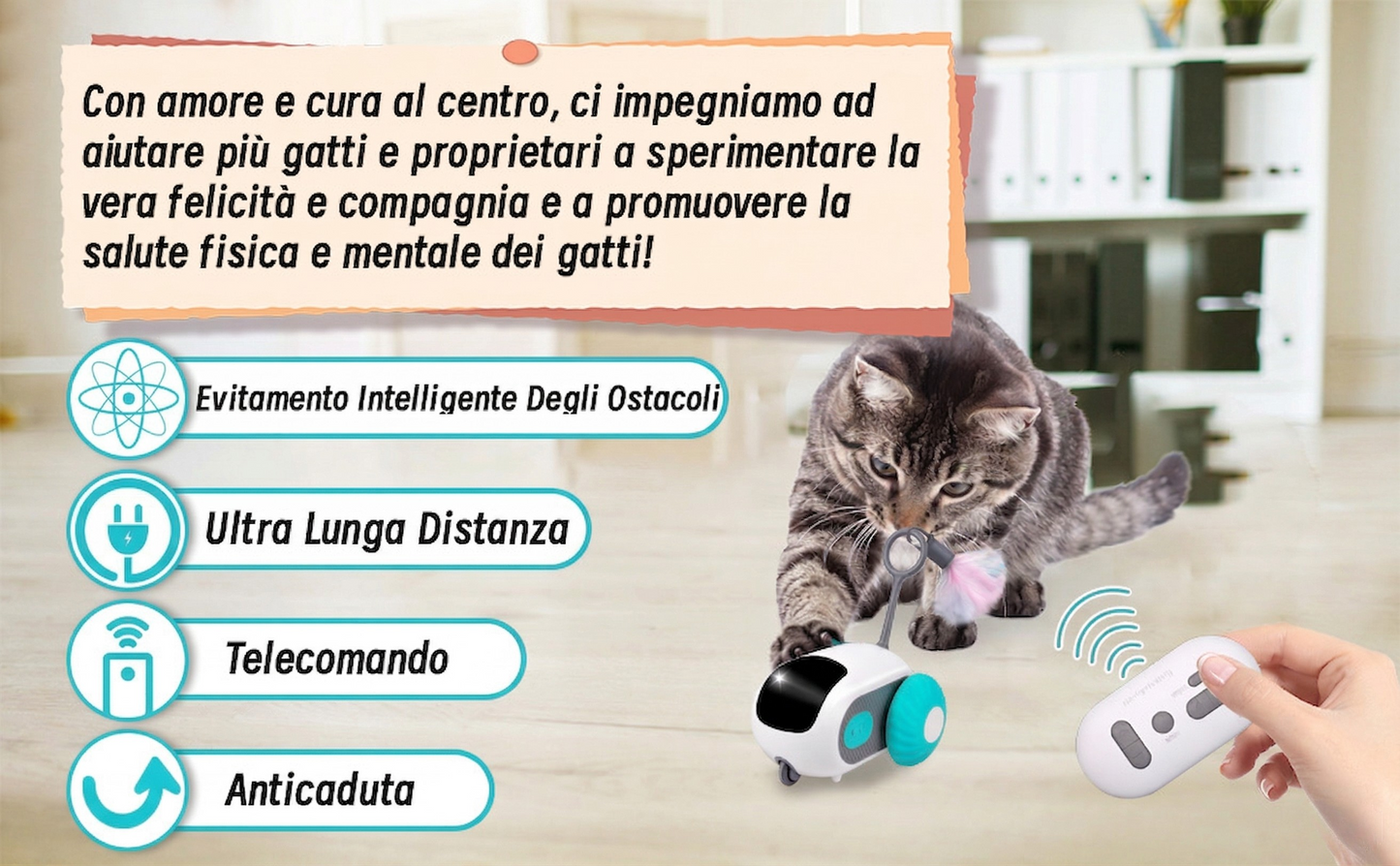 Pet Run Car™️ - Giocattolo per gatto telecomandato intelligente