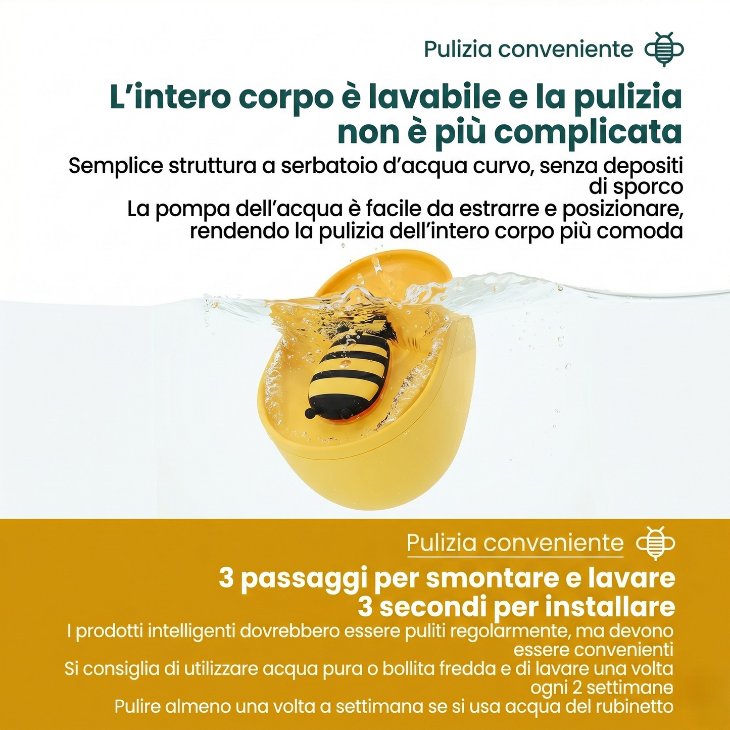 BeeFresh™ - NEW Fontana ape per Gatti Ultra-Silenziosa a 4 Filtri (2L)