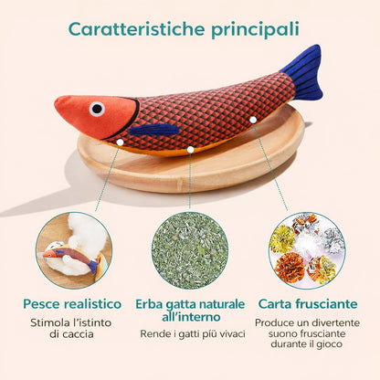 Gioco pesce™️ per Gatti con Erba Gatta