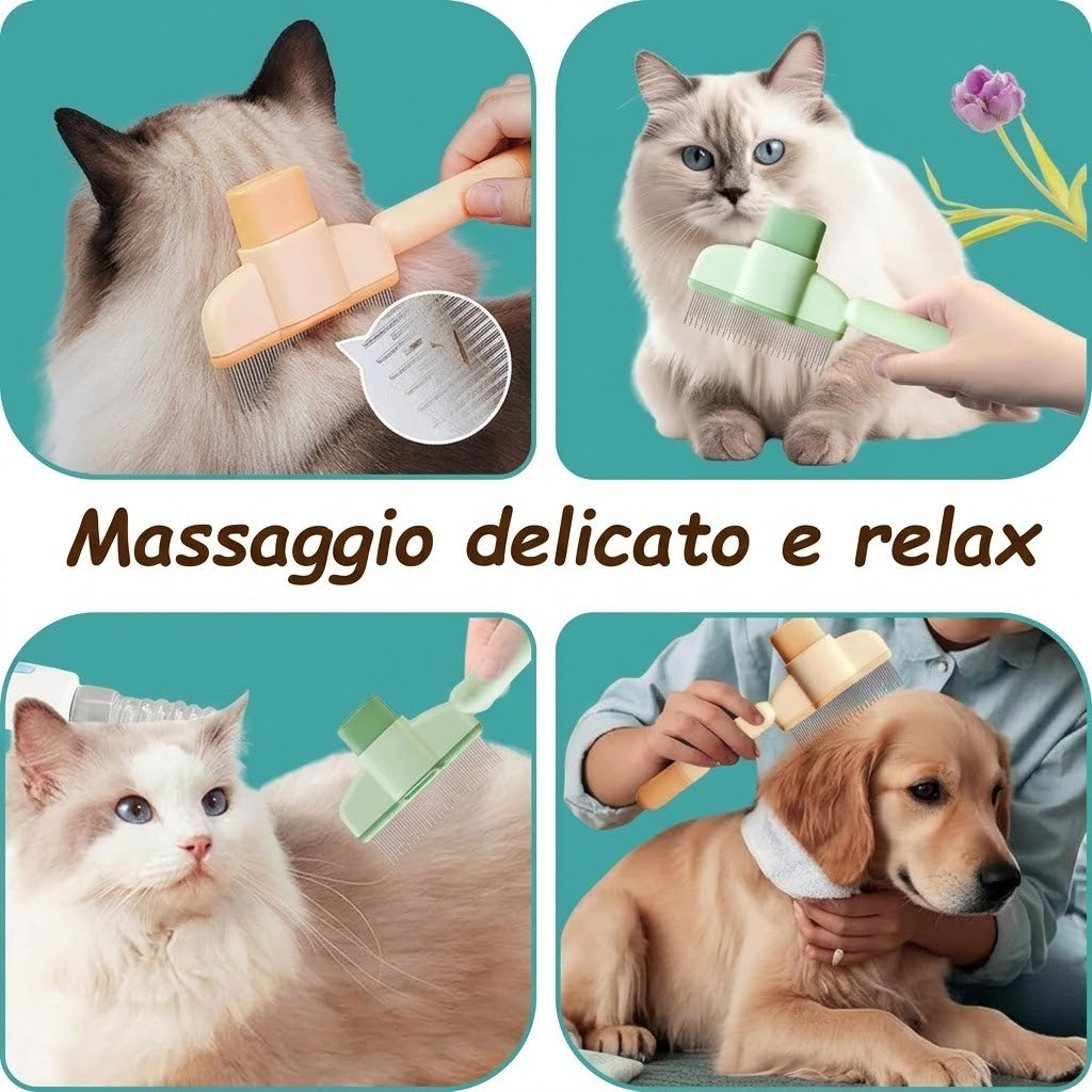 PeloStop™️ - Spazzola Autopulente Cani e Gatti: Addio Peli in 1 Click